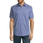 Claiborne Short Sleeve Geometric Button-front Shirt