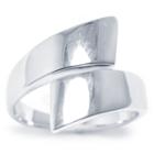Sparkle Allure Womens Silver Over Brass Bypass Ring