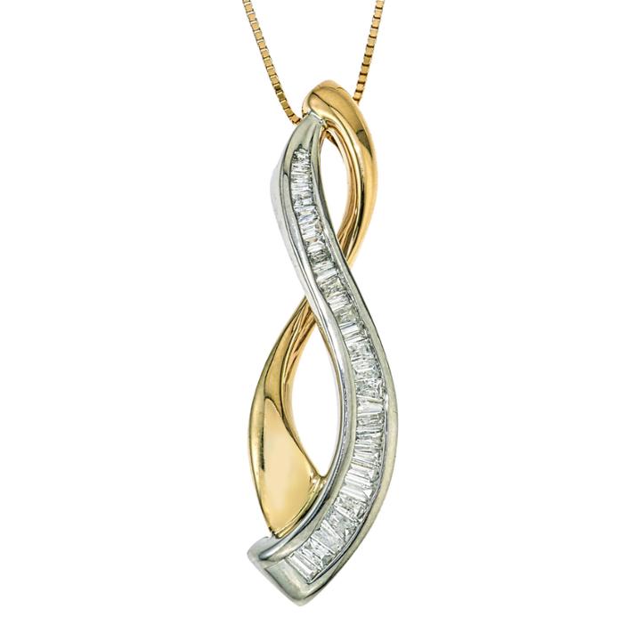 1/4 Ct. T.w. Diamond 10k White And Yellow Gold Pendant Necklace