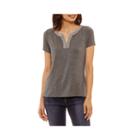 Liz Claiborne Short Sleeve Shine Trim T-shirt - Petites