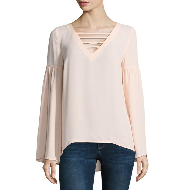 Belle + Sky Long Sleeve Neck Interest Top