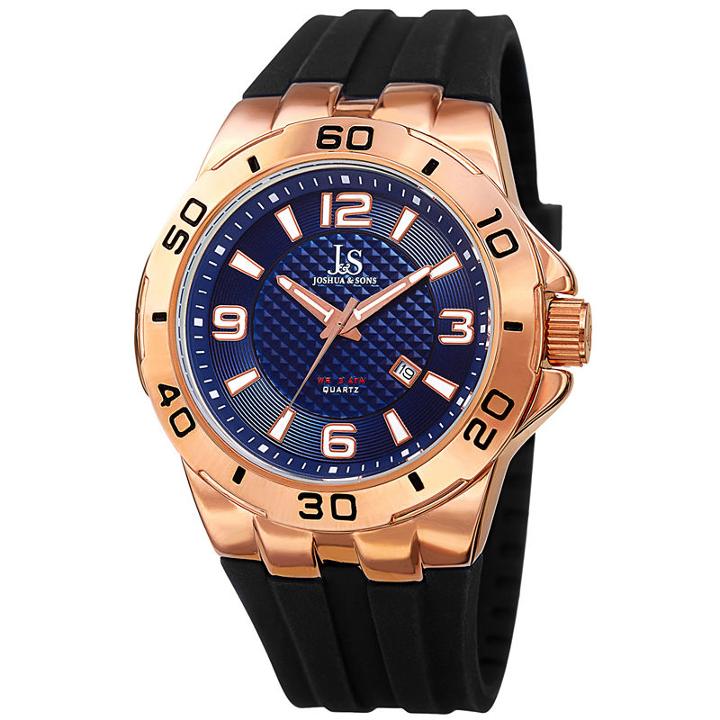 Joshua & Sons Mens Black Strap Watch-j-115rgbu