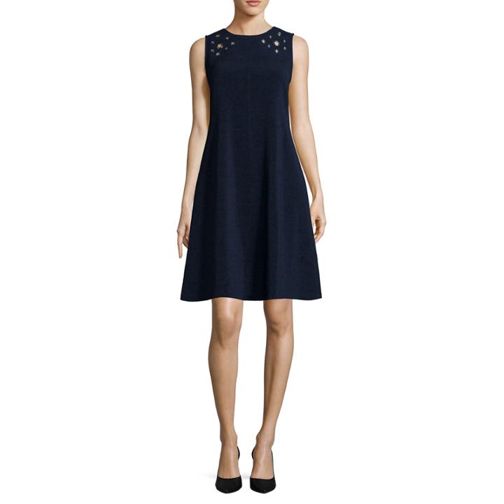 Studio 1 Sleeveless Grommet Trapeze Shift Dress