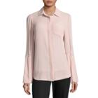 Worthington Bell Sleeve Button Front Blouse