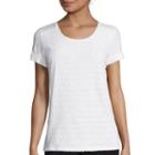 Liz Claiborne Short-sleeve Cuffed Lace Tee