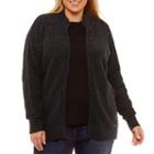 St. John's Bay Zip Front Cable Cardigan - Plus