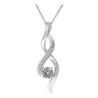 Womens 1/6 Ct. T.w. Genuine White Diamond Sterling Silver Pendant Necklace