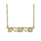 Personalized 14k Gold Over Sterling Silver Date And Heart Necklace