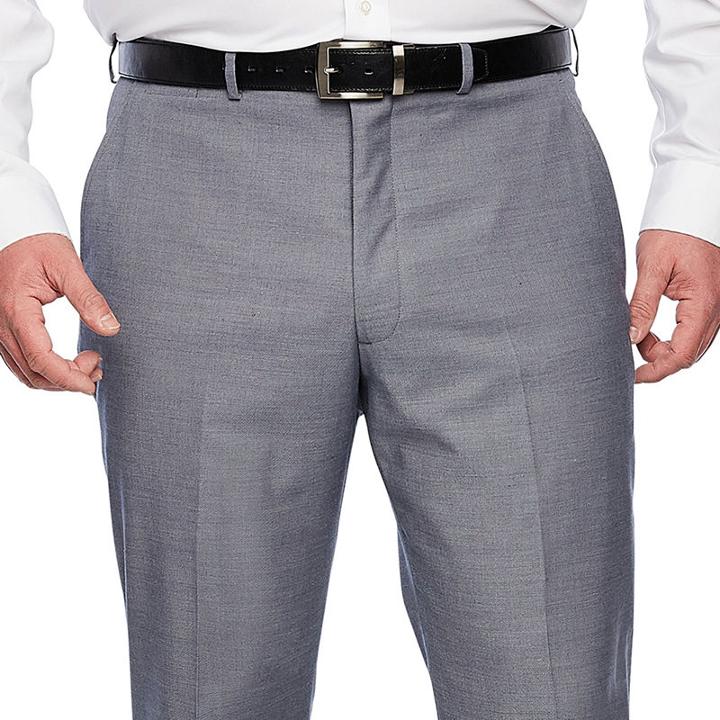 Jf J.ferrar Blue Stretch Sheenskin Suit Pant Stretch Classic Fit Suit Pants - Big And Tall