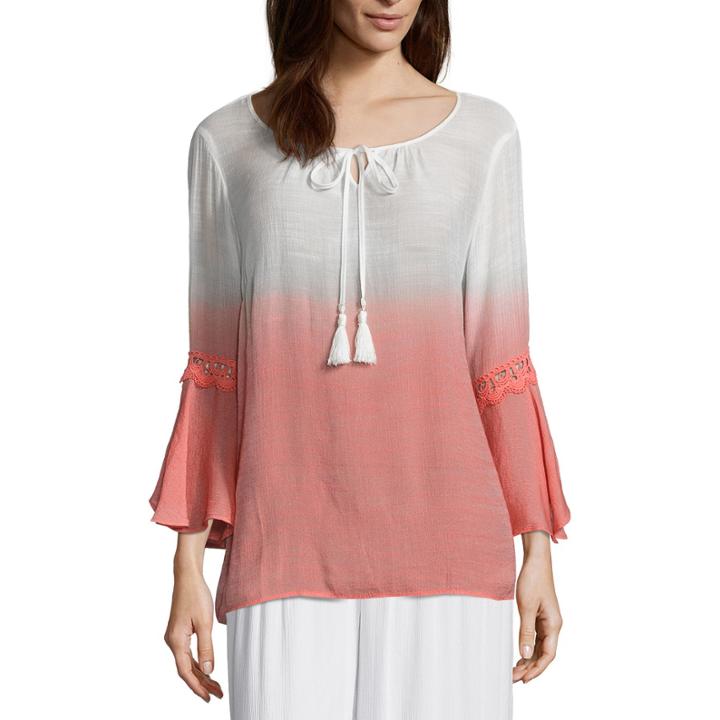 Alyx 3/4 Sleeve V Neck Gauze Blouse