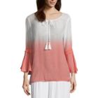 Alyx 3/4 Sleeve V Neck Gauze Blouse