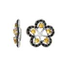 Yellow Citrine And Genuine Black Sapphire Earring Jackets