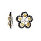 Yellow Citrine And Genuine Black Sapphire Earring Jackets