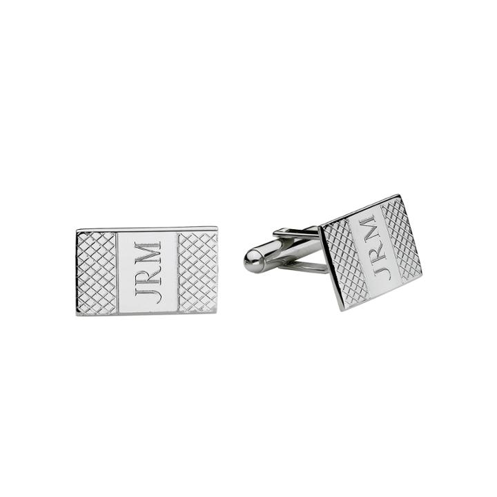 Personalized Grid Pattern Cuff Links