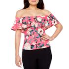 Bold Elements Floral Off The Shoulder Ruffle Top
