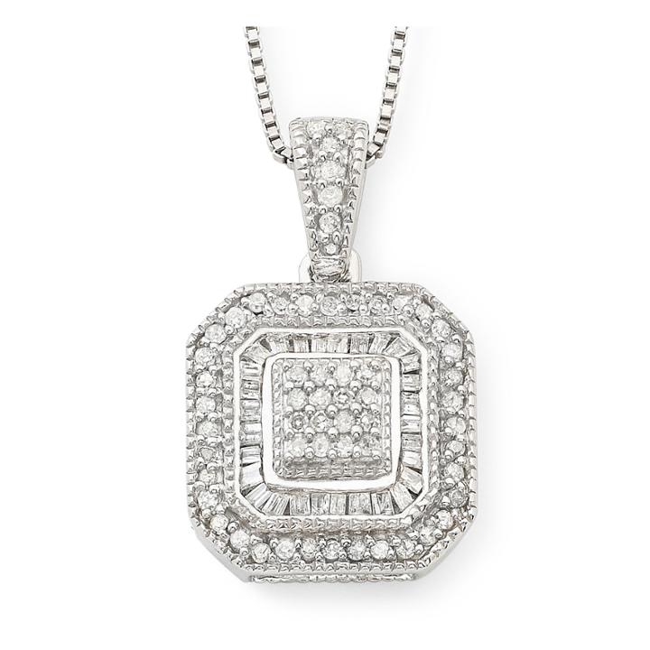 1/3 Ct. T.w. Diamond Vintage Frame Pendant Necklace