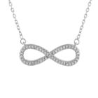 Womens 1/10 Ct. T.w. Genuine White Diamond Infinity Pendant Necklace