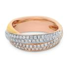 Womens 1 Ct. T.w. Diamond White 14k Tri-color Gold Cocktail Ring