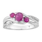 Womens 1/8 Ct. T.w. Red Ruby 10k Gold Cocktail Ring