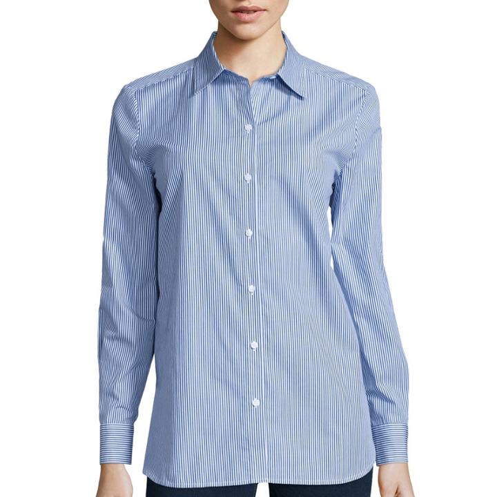 Liz Claiborne Long-sleeve Striped Button-front Tunic
