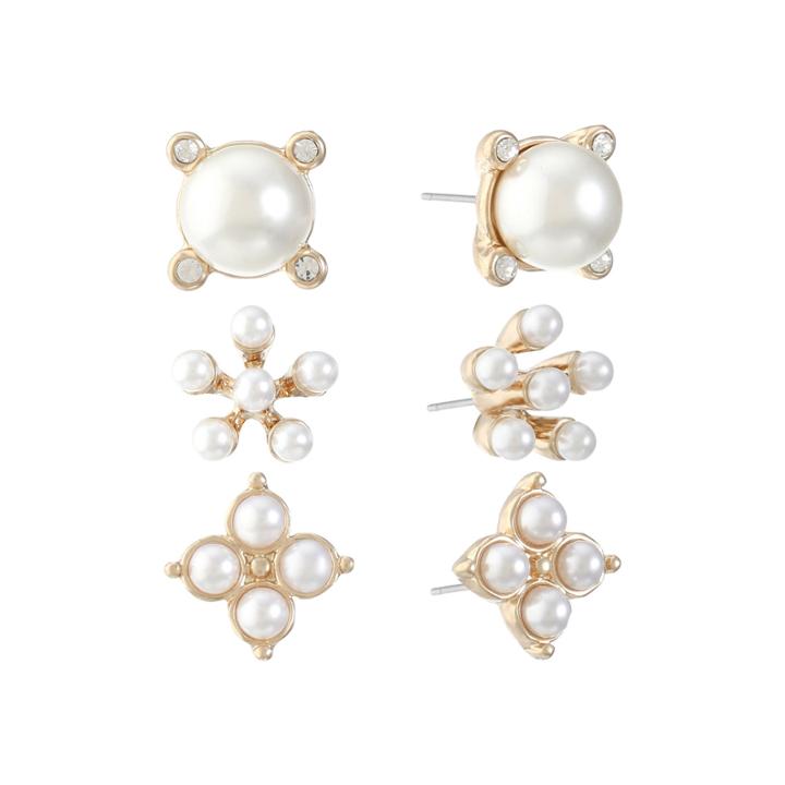 Monet Jewelry 3 Pair White Earring Sets