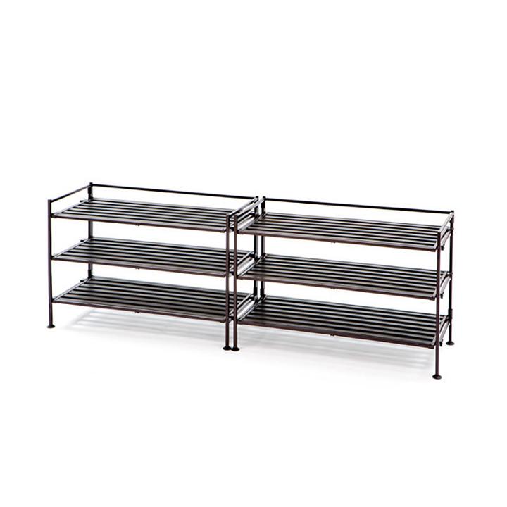 Seville Classics 3-tier Resin Slat Utility Shoe Rack (2-pack)