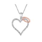 1/10 Ct. T.w. Diamond Sterling Silver Halo Heart Pendant Necklace