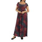 24/7 Comfort Apparel Red Orchid Maxi Dress-plus