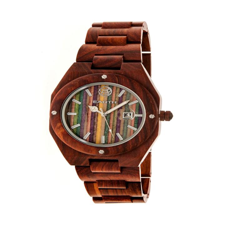 Earth Wood Unisex Red Strap Watch-ethew4003