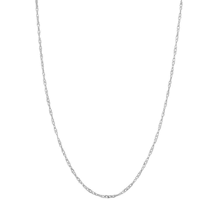 10k White Gold Solid Singapore 16 Inch Chain Necklace