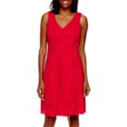 Liz Claiborne Sleeveless Lace V-neck A-line Dress