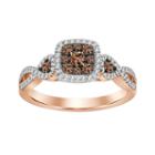 Womens 1/2 Ct. T.w. Champagne Diamond 14k Gold 3-stone Ring