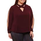 Bold Elements Cross Front Splt Sleeve Blouse - Plus