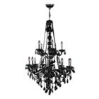 Provence Collection 15 Light 2-tier 52 Chrome Finish And Black Crystal Chandelier