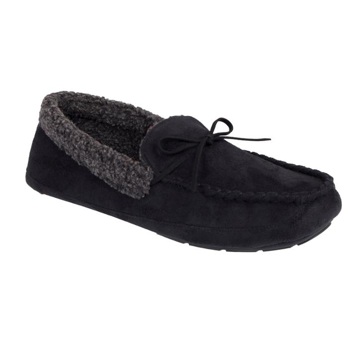 Heatcore Roll Collar Mocassin Slippers With Sherpa Lining