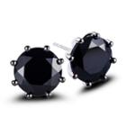 Round Black Spinel Sterling Silver Stud Earrings