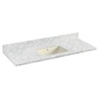 47.5-in. W 18.25-in. D Quartz Top With Backsplashin Bianca Carara Color For 1 Hole Faucet - Biscuitum Sink