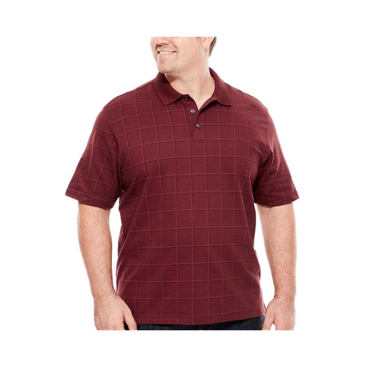 Van Heusen Short Sleeve Knit Polo Shirt Big And Tall