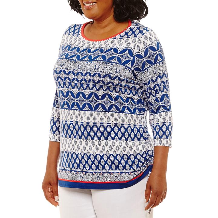 Lark Lane Mix N Mingle Side Gathered Tunic- Plus