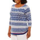 Lark Lane Mix N Mingle Side Gathered Tunic- Plus