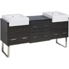 73.5-in. W Floor Mount Dawn Grey Vanity Set For 1hole Drilling Black Galaxy Top