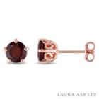 Laura Ashley Genuine Red Garnet 6.9mm Stud Earrings