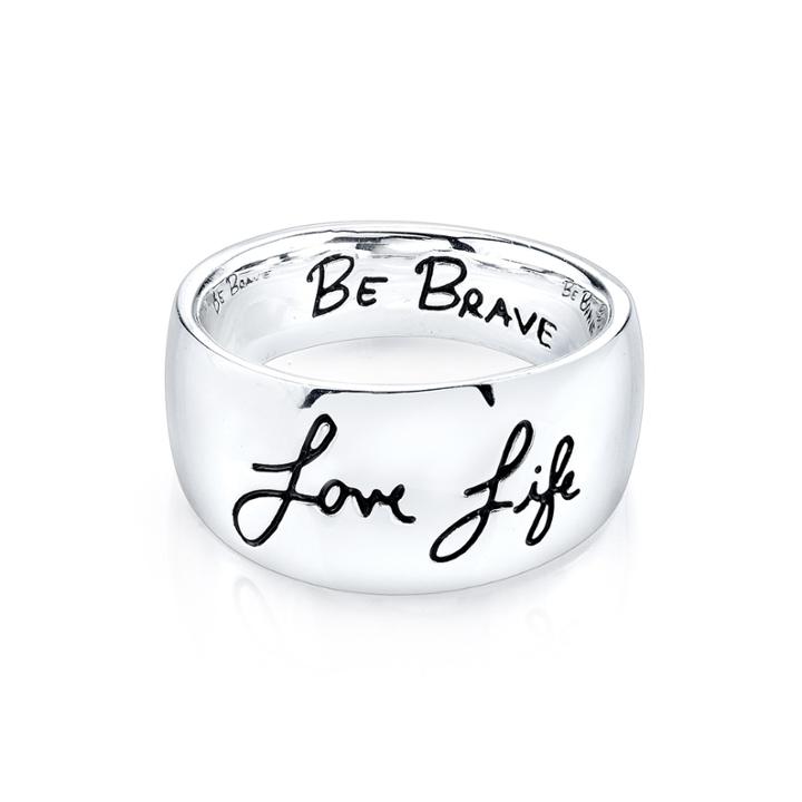 Inspired Moments&trade; Sterling Silver Love Life, Be Brave Ring