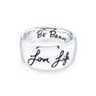 Inspired Moments&trade; Sterling Silver Love Life, Be Brave Ring