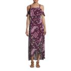 City Triangle Short Sleeve Paisley Maxi Dress-juniors