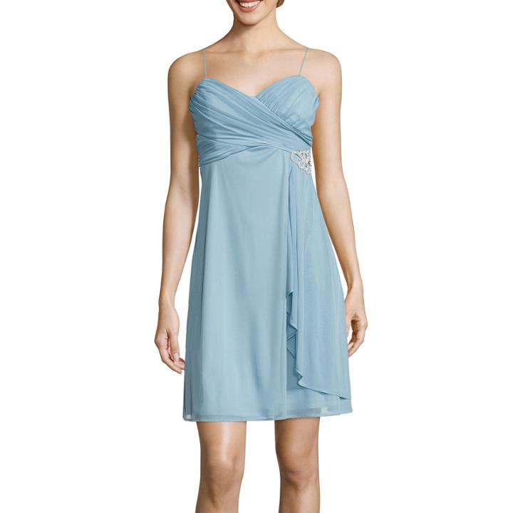 Blu Sage Sleeveless Rhinestone-trim Empire Dress