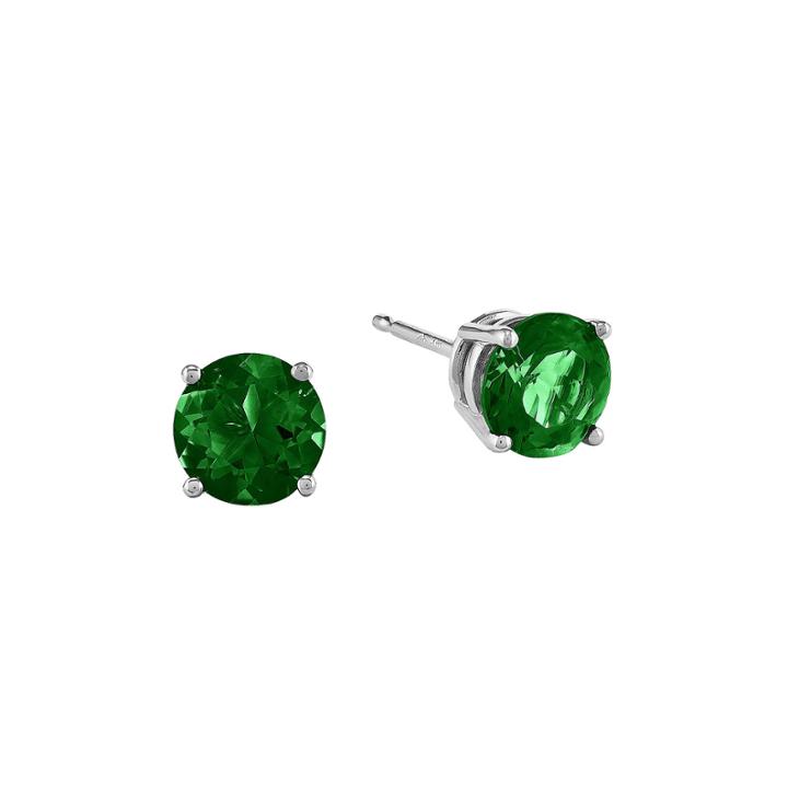 Lab-created Helenite 14k White Gold Stud Earrings