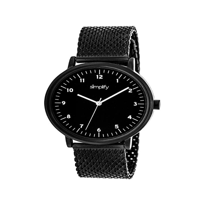 Simplify Unisex Black Strap Watch-sim3205