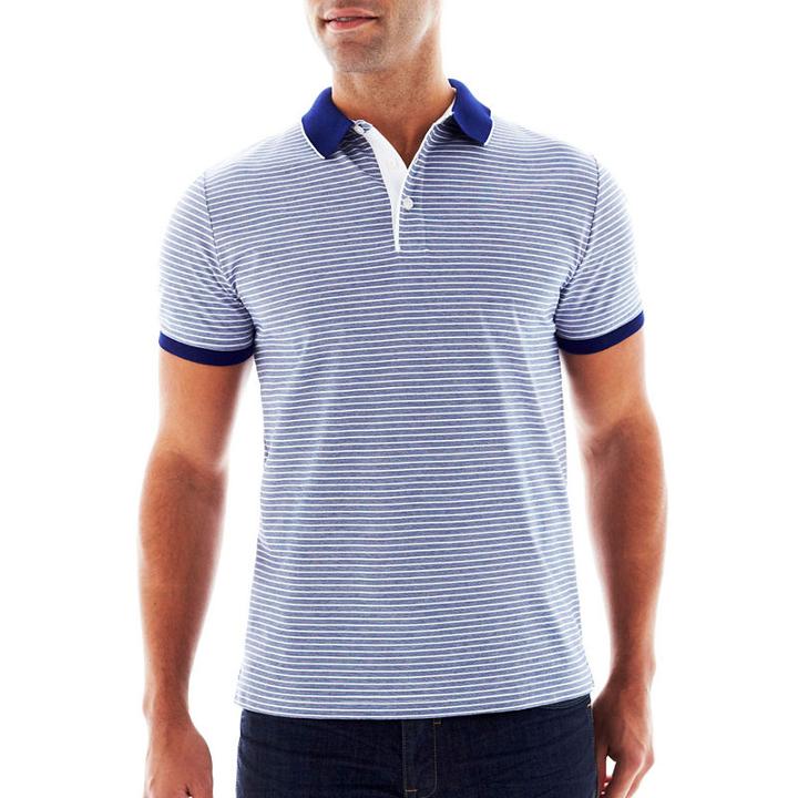 Claiborne Fine-striped Polo Shirt