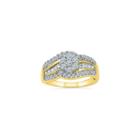 Womens 1 Ct. T.w. Genuine Multi-shape White Diamond Gold Engagement Ring